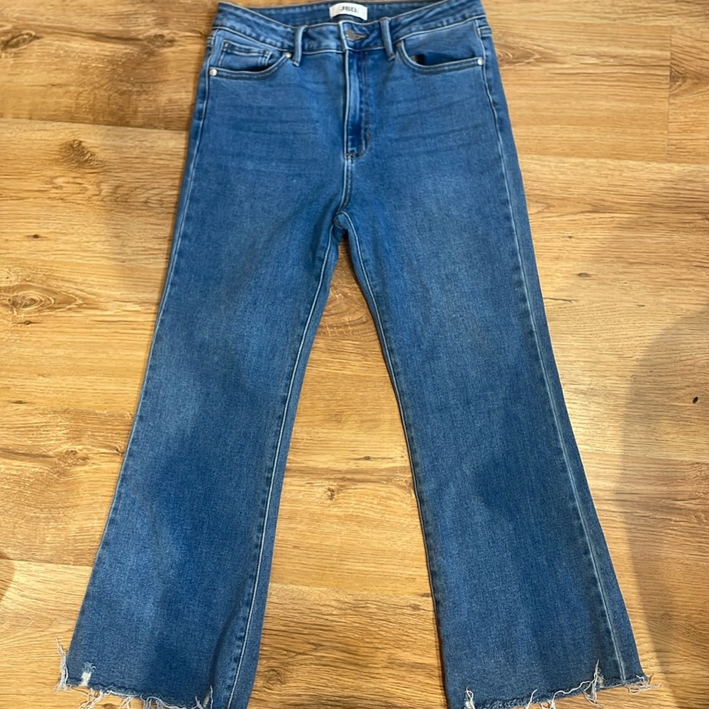 Just Black Denim The Frayed Crop Flare